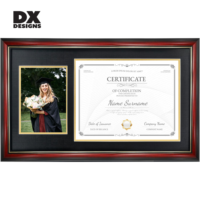 Cadre photo et porte-diplôme en bois DX Designs, double ouverture, pour décoration murale, taille personnalisée