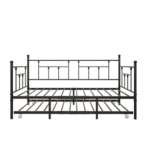 <span class=keywords><strong>Lit</strong></span> de repos carré double avec cadre métallique et <span class=keywords><strong>lit</strong></span> <span class=keywords><strong>gigogne</strong></span>, canapé-<span class=keywords><strong>lit</strong></span> moderne pour salon, chambre à coucher, chambre d'amis, noir - Product Image 1