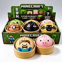 Promotion : Lot de 6 jouets anti-stress personnalisés en TPR, motif dessin animé de jeu de pixels, en forme de pain vapeur, pour enfants et adultes