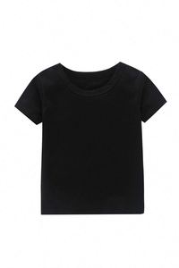 <span class=keywords><strong>Camiseta</strong></span> básica personalizada Unisex para niños pequeños, camisetas 100% de algodón de manga corta de Color sólido liso en blanco, camisetas para niños y niñas - Product Image 6