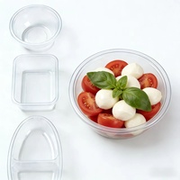 Barquette alimentaire thermoformée en PLA multi-compartiments, emballage écologique biodégradable pour salade, bol à céréales, disposition personnalisée
