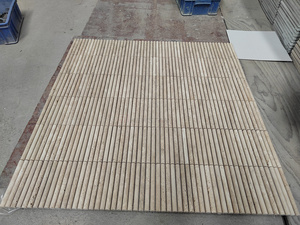 Belle planche murale moderne salle de bain travertin marbre mosaïque carrelage rétro mosaïque pour pilier décoration pierre naturelle cannelée - Product Image 5