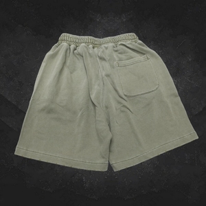 Shorts de sport en coton French Terry délavé et vieilli, bords bruts, respirants pour homme - Product Image 2