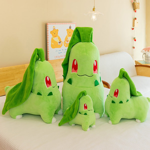 Peluche <span class=keywords><strong>Chikorita</strong></span>, figurine Pokémon, coussin, plante transformable, feuille, Pocket Monster, poupée en peluche - Product Image 1