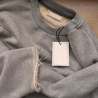 T-shirt Homme Personnalisé 100% Coton à Ourlet Brut, Manches Longues Courtes, Décontracté, Uni, Streetwear, Sweat-shirt pour Homme