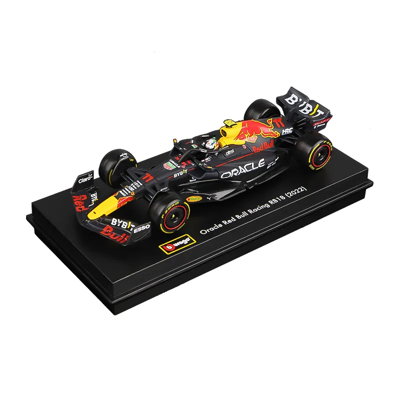 1:43 Bburago F1 2022 Чемпион Verstappen Red Bull RB18 Perez легкосплавная модель автомобиля коллекционные игрушки