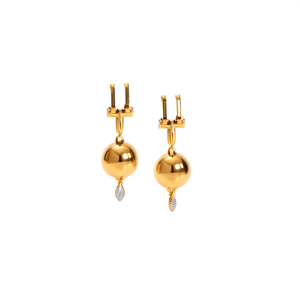 Fashion Dangle <b>Earrings</b> PVD Gold Plated 316L Stainless Steel Sustainable Resistant Drop Design - Product Image 2
