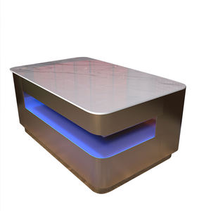 سعر الجملة من المصنع طاولة إضاءة ليد حديثة بسيطة بار ملهى ليلي من الفولاذ المقاوم للصدأ حجر متكلس مخصص صخري - Product Image 4