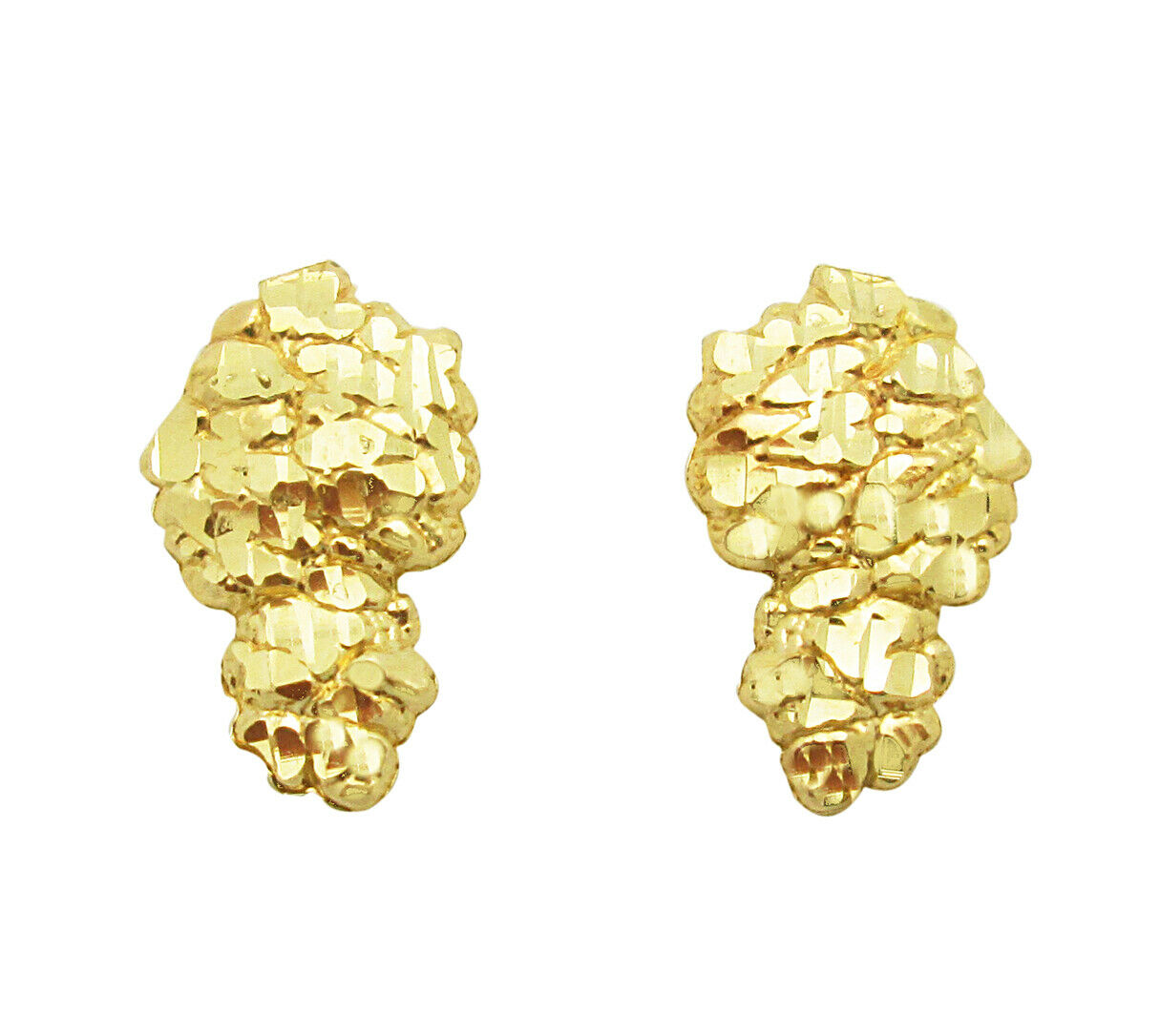 Wholesale men earing hip hop earrings gold plated nugget earrings