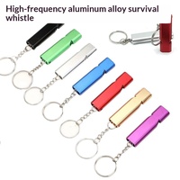 Sifflet de survie d'urgence en alliage d'aluminium à double fréquence, sifflet de sauvetage à double tube