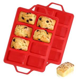 Moule à pâtisserie rectangulaire 8 cavités MUYULINS Factory, qualité platine LFGB, antiadhésif, sans BPA, en silicone, pour gâteaux et muffins. - Product Image 1