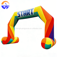 Arche gonflable personnalisée de départ/arrivée avec impression numérique multicolore, ventilateur intégré – Installation facile pour événements sportifs, marathons et courses