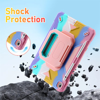 Étui pour tablette iPad 102 (7e/8e/9e génération) en silicone PC avec support rotatif et sangle de poignet, compatible Air 11 pouces, avec bandoulière, résistant aux chutes