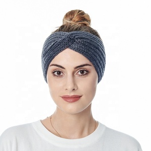 Bandeau en tricot MIO pour <span class=keywords><strong>femme</strong></span>, bandeau d'hiver de haute qualité, bon marché, personnalisé, bandeau en tricot croisé, bandeau en tricot d'hiver - Product Image 5