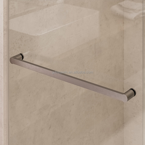 Puerta de Ducha de Vidrio, Doble Corredera, Semi-Frameless, Retráctil, Negro Mate, 56-60 Pulgadas de Ancho x 72 Pulgadas de Alto, Vidrio Templado de 6 mm, Diseño Moderno - Product Image 6