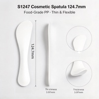 Spatula Kosmetik PP Food Grade S1247 124.7mm, Sendok Pencampur Makeup untuk Masker, Bubuk, Krim, Pengaplikasi, Penggunaan Salon Kecantikan