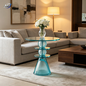 Mesa Auxiliar de Resina Transparente, Mesa de Centro Geométrica de Varios Niveles, Mesa Redonda Decorativa para Sala de Estar, Vestíbulo de Hotel - Product Image 2