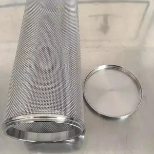 Custom 400 600 Micron Stainless Steel 304 Wire Mesh Basket Filter for Beer Liquid Filtration