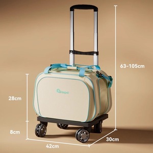 Sac de transport pliable grande capacité léger et portable pour chat et <span class=keywords><strong>petit</strong></span> chien, design valise-chariot à 2 roues, à porter à la main ou en bandoulière - Product Image 3