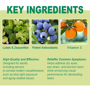 J41 para adultos Salud ocular Vitamina C Zinc Vitamina E Suplemento mineral Luteína Zeaxantina Cápsulas - Product Image 6