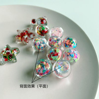 Breloques en résine à paillettes, brillantes, à dos plat, rondes, en forme d'étoile, pour la création de coques de téléphone et de pinces à cheveux