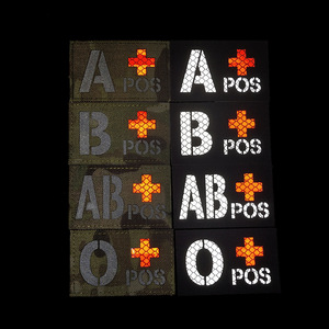 8*5CM Reflexivo Sangue Tipo A + B + AB + O + Pos Tático Moral Patch com Gancho Loop Fastener para Mochila e Capacetes - Product Image 2