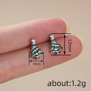 Eleganti Orecchini a Perno a Forma di Albero di Natale, Stile Coreano Minimalista, Gioielli da Donna alla Moda per Uso Quotidiano, Regalo Chic - Product Image 3