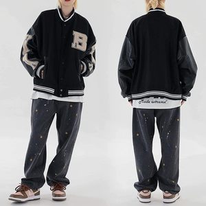 Veste universitaire pour homme, veste bomber de baseball, veste unisexe streetwear, patch brodé en toile, manteau décontracté d'automne - Product Image 2
