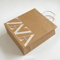 Sacs à emporter en papier kraft blanc et brun avec poignée, personnalisables avec logo, pour cadeaux, artisanat, café, nourriture à emporter