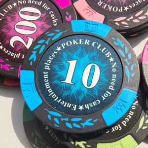 Lot de jetons de poker de luxe style Monte Carlo 14g en argile, avec étui durable pour jetons de casino et plateau de sublimation personnalisé en usine - Product Image 5