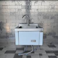 Évier mural modulaire extensible en acier inoxydable de 3 m, de haute qualité, à commande au pied et au genou, avec revêtement autonettoyant, pour la restauration