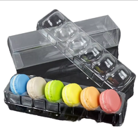 Contenitore in Plastica PET Trasparente Multi-Cavità a Conchiglia, Scatola Blister Personalizzata per Macaron e Dessert da Forno, Confezione per Vendita al Dettaglio