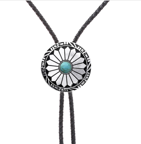 6 round flower blue turquoise