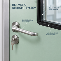 Pintu Rumah Sakit HPL, Pintu Ayun Medis untuk Ruang Bersih dengan Ventilasi Louver, Rangka Aluminium Alloy