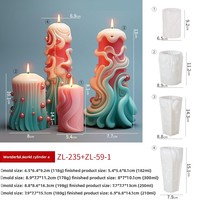 Moule en silicone pour bougie parfumée cylindrique sculptée, motif spirale créatif DIY, moule transfrontalier pour diffuseur en pierre