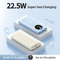 GEBRA K20 20000mAh 30000mAh Power Bank avec écran LED Ultra Mince et Portable Sortie 10W Câbles Type-C