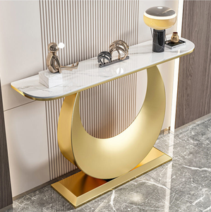 Mesa Consola de Lujo Dorada <span class=keywords><strong>para</strong></span> Sala de Estar, Diseño Nórdico Moderno, Mesa Consola de Acero Inoxidable <span class=keywords><strong>para</strong></span> Entrada - Product Image 6
