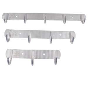 Stainless Steel Wall Hooks 5 Hangers Kitchen Bathroom Towel Storage Hook Multifunctional Coat <b>Rack</b> Mountable - Product Image 3