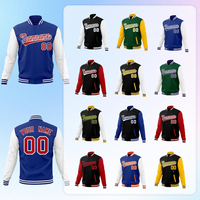 Jaket Varsity Custom Cetak Digital dengan Logo Depan dan Nomor Belakang yang Dipersonalisasi, Kancing Jepret, Ringan, untuk Tim