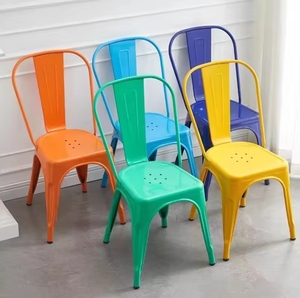 Chaise industrielle en <span class=keywords><strong>fer</strong></span> <span class=keywords><strong>forgé</strong></span> avec dossier, chaise <span class=keywords><strong>de</strong></span> café rétro pour salle à manger, table <span class=keywords><strong>de</strong></span> bar décontractée, style rétro reconstruit - Product Image 4