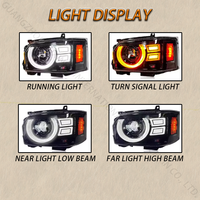 Phares Sindar Auto Parts Hiace200 2005-2018, Vente en Gros de Feux LED pour Toyota Hiace 200 05-18, Fourgon Long Style Defender