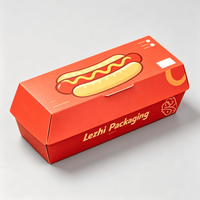 Boîte à hot-dogs personnalisée en papier pour la restauration rapide, boîte à emporter pour hot-dogs, boîte d'emballage pour sushis, sac à sandwich en papier kraft pour l'emballage alimentaire