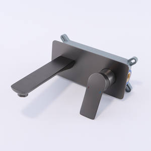 All-Copper Brushed Gold Concealed Wall-Mounted Double Structural Form <b>Faucets</b> 20MM Inlet/Outlet Hot Cold Water Mixing Valves - Product Image 6