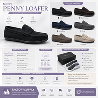 Mocassins Penny en Daim pour Hommes, Chaussures de Conduite Décontractées Légères à Enfiler pour l'Été et les Voyages