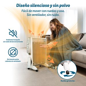 RMC-1500 Stufa Elettrica Bianca da 1500W con Radiatore in Mica a 3 Elementi, 2 Livelli di Potenza, Design Portatile - Product Image 3