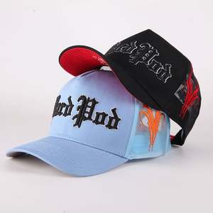 Gorras Trucker Personalizadas de 5 Paneles con Visera Precurvada, Malla, Mezclilla/Lona, para Ciclismo, Hip Hop, con Logotipo Bordado en 3D, Venta al Por Mayor - Product Image 3