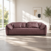Canapé une place en cuir véritable style oreille d'éléphant, mobilier de salon pour petits appartements, style moderne et minimaliste