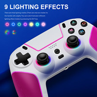 Manette de jeu sans fil Honcam BT avec gyroscope, boutons arrière remappables, joystick à effet Hall, déclencheur et éclairage RGB pour PS5 et tous les jeux