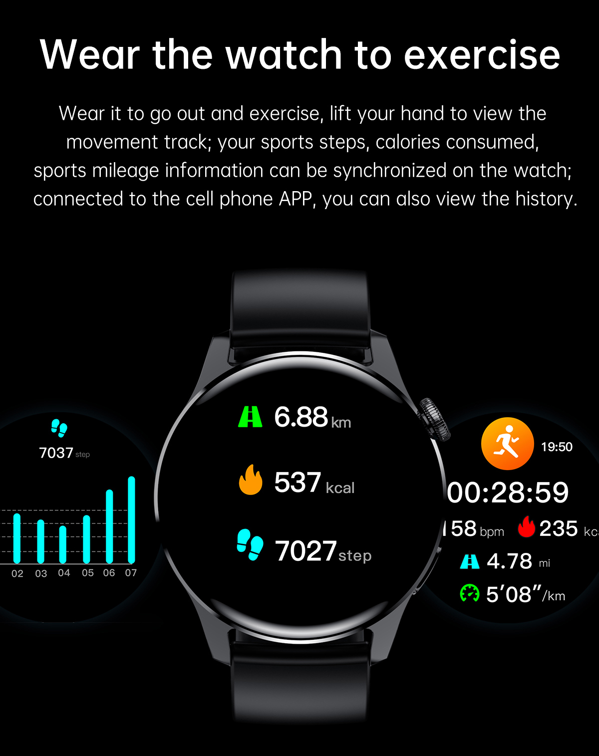 LIGE Smart Watch Versatile Men's Wristwatch with Fitness