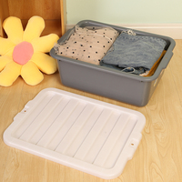 Caja de Transporte de Plástico PP, Contenedor Gris/Negro Ecológico para Restaurante y Hotel, Caja de Almacenamiento Multiusos para Cocina